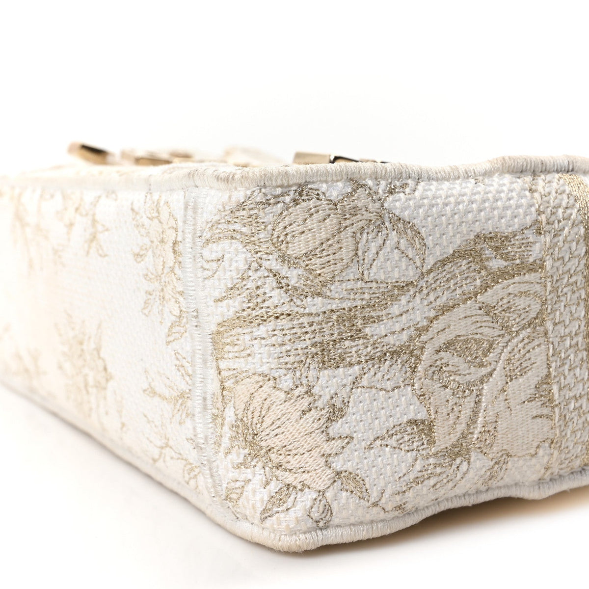 Canvas Embroidered Toile De Jouy Small Diorcamp Messenger White Gold