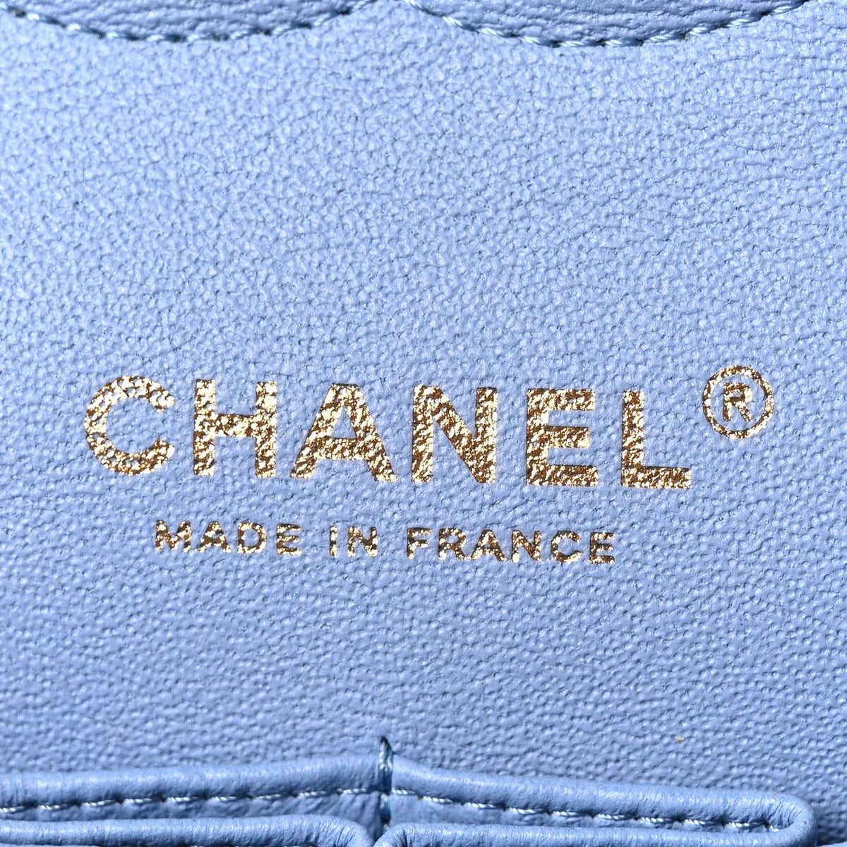 Lambskin Quilted Medium Double Flap Light Blue