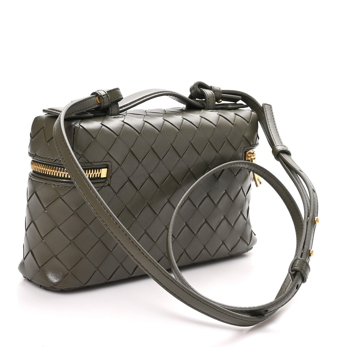 Calfskin Intrecciato Bang Bang Vanity Case Cypress