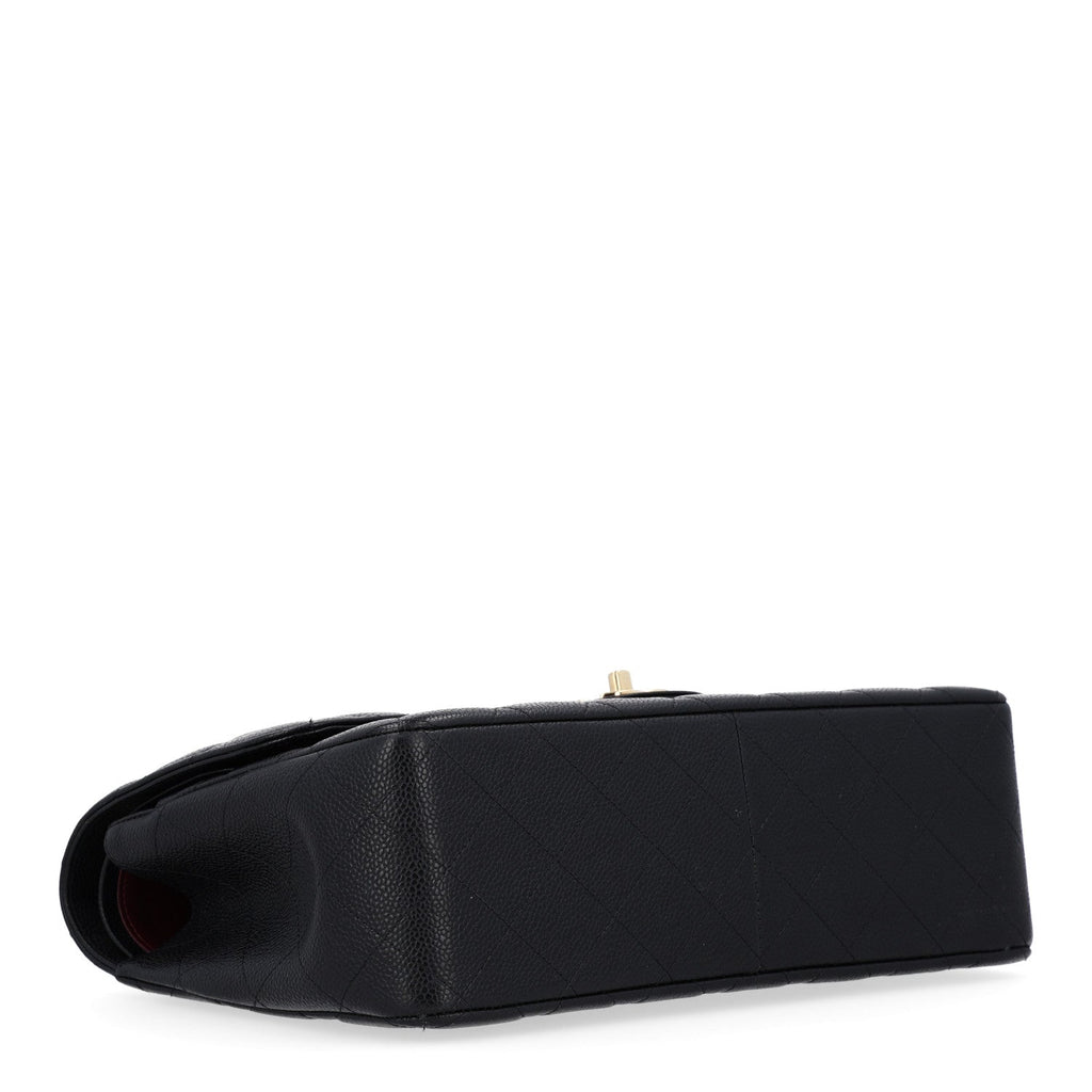 Caviar Quilted Jumbo Double Flap Black