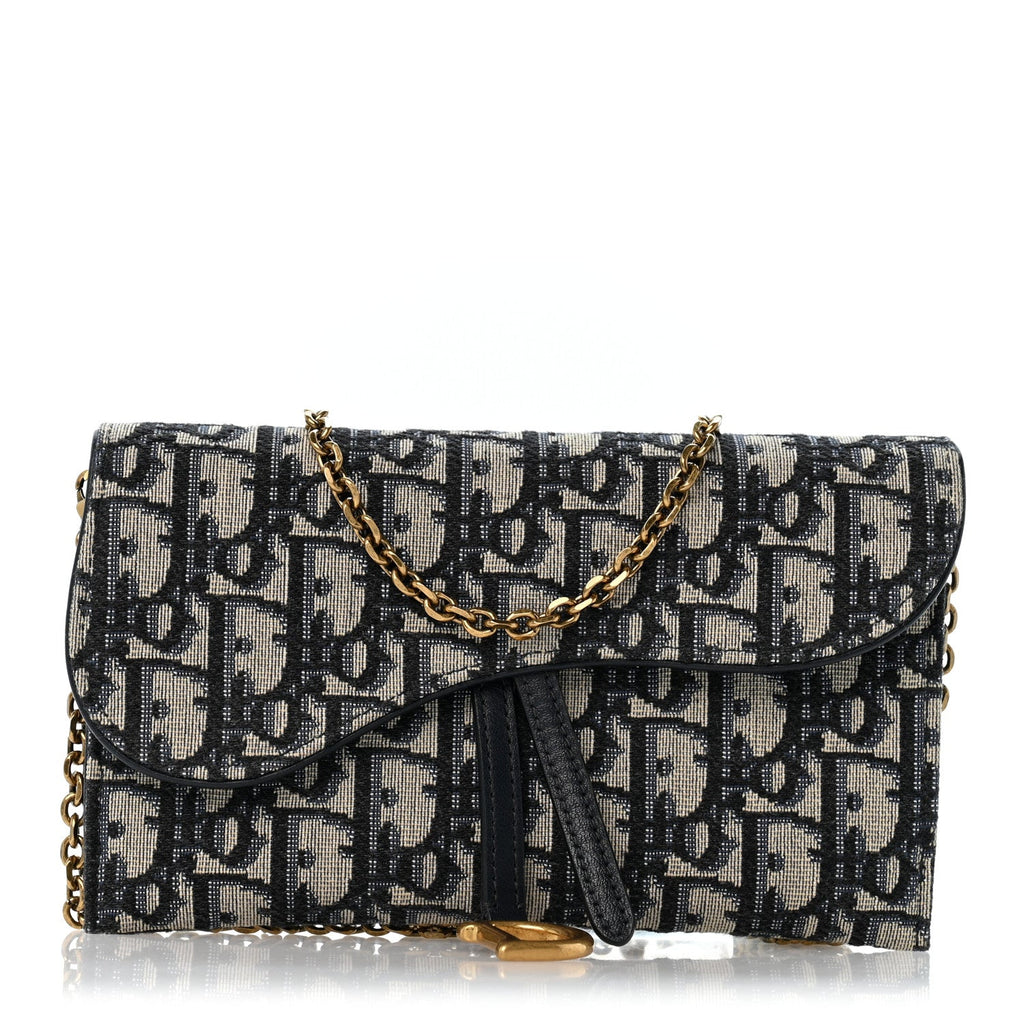 Oblique Small Saddle Chain Pouch Blue