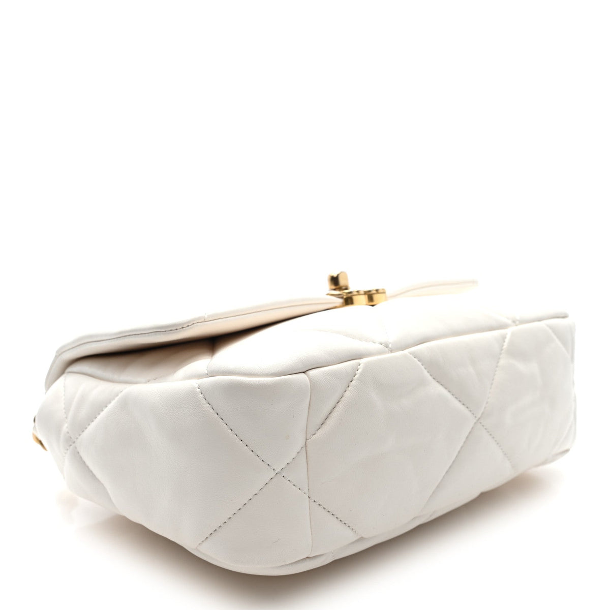 Goatskin Quilted Medium Chanel 19 Flap White