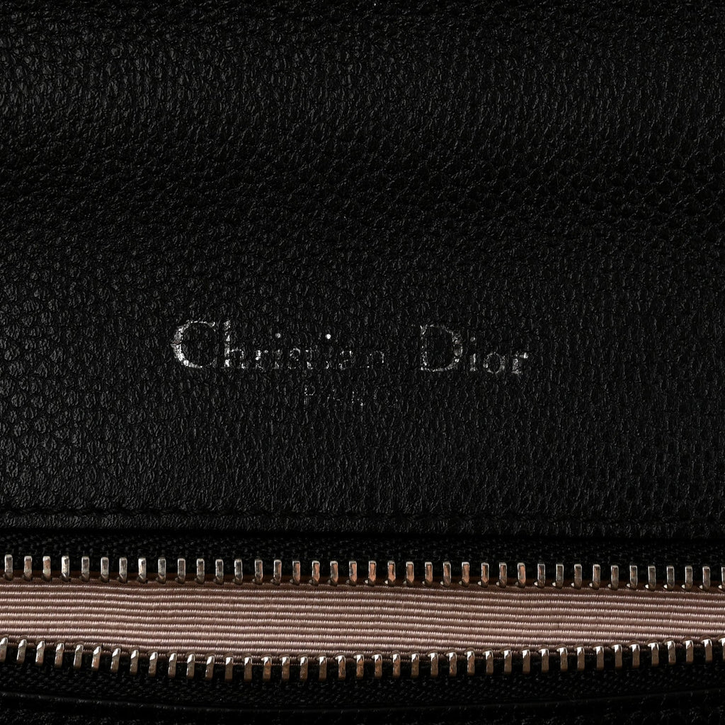 Grained Calfskin Medium Diorama Flap Bag Black