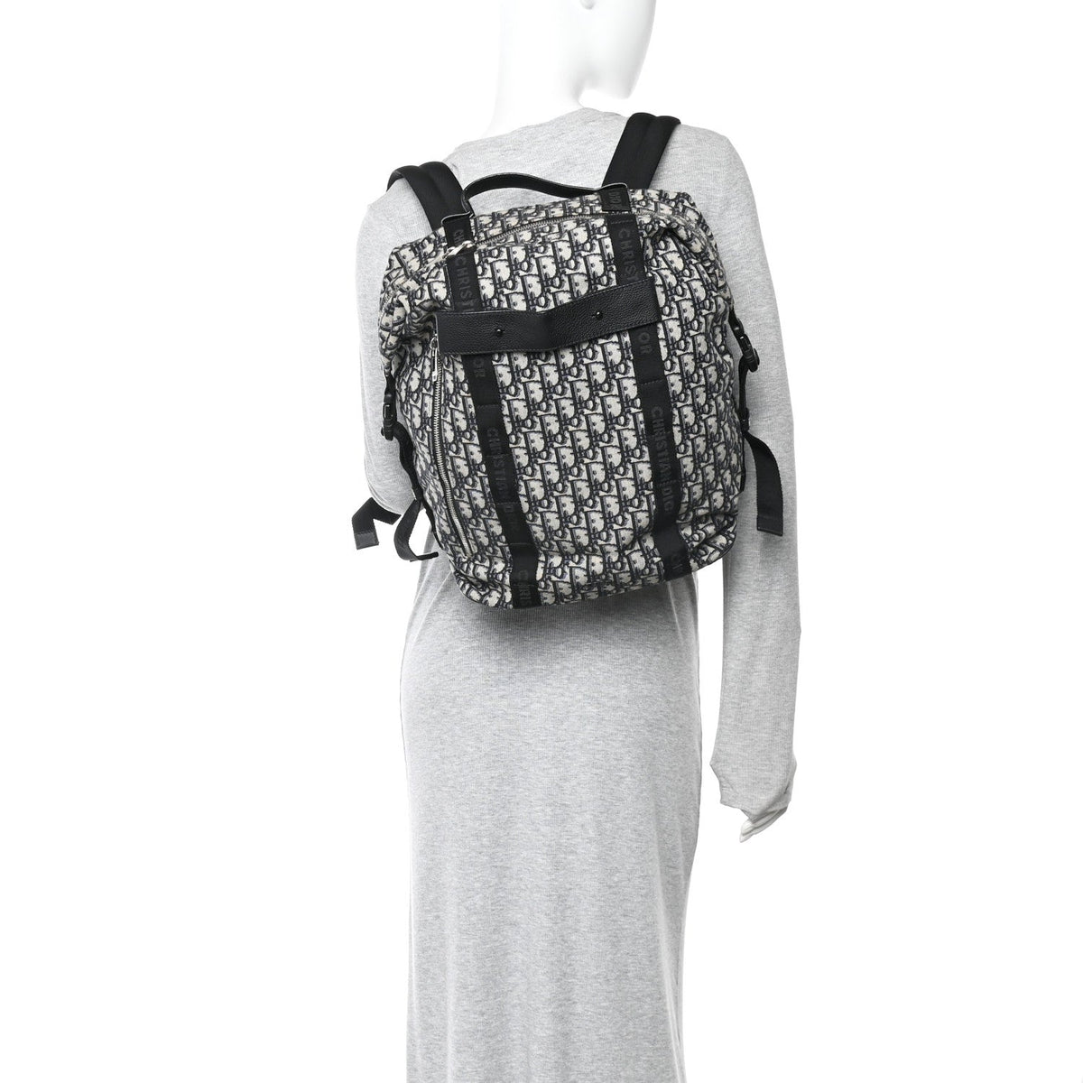 Oblique Calfskin Safari Backpack Navy Blue