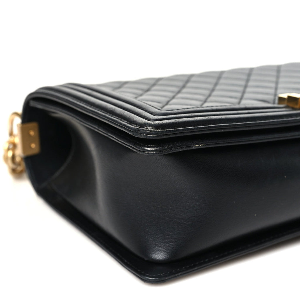 Lambskin Quilted New Medium Boy Flap Black