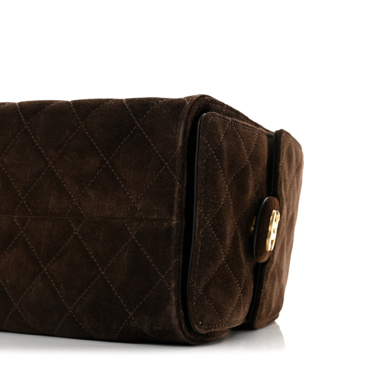 Suede Quilted Small Chanel 25 Handbag Dark Brown