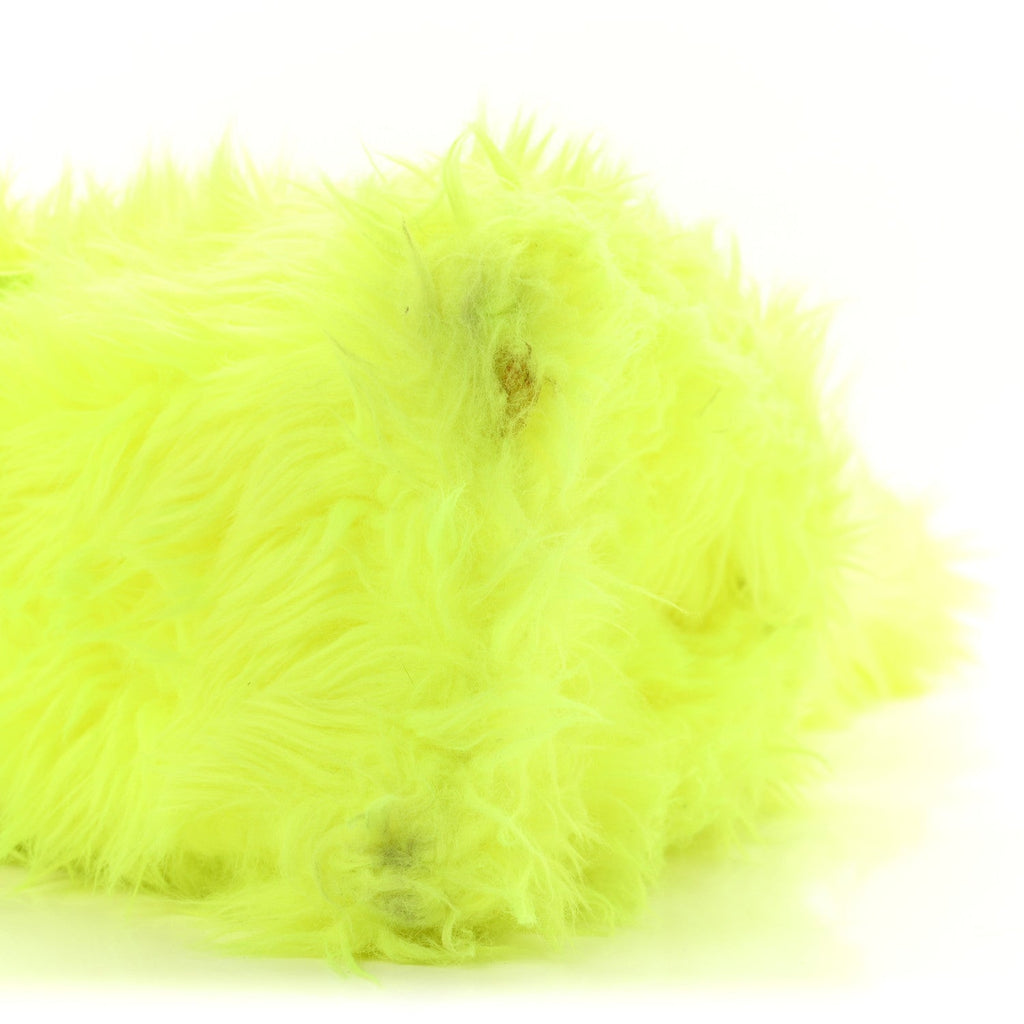 Faux Fur Medium Fluffy Hourglass Top Handle Bag Fluo Yellow