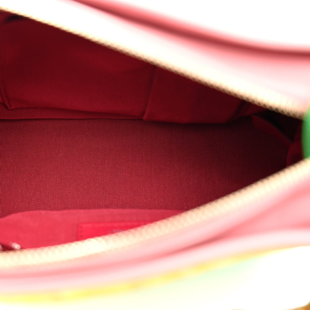 Suede Calfskin Quilted Small Gabrielle Hobo Pink Green Yellow