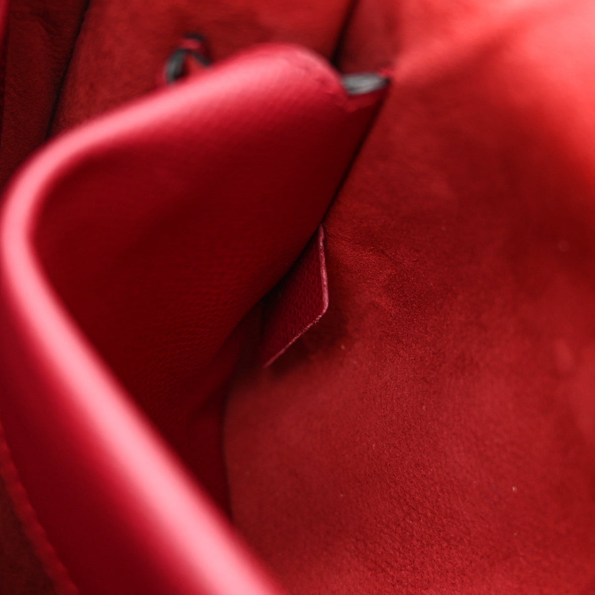 Grained Calfskin J'Adior Chain Flap Bag Red