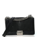 Galuchat Stingray Medium Boy Flap Black