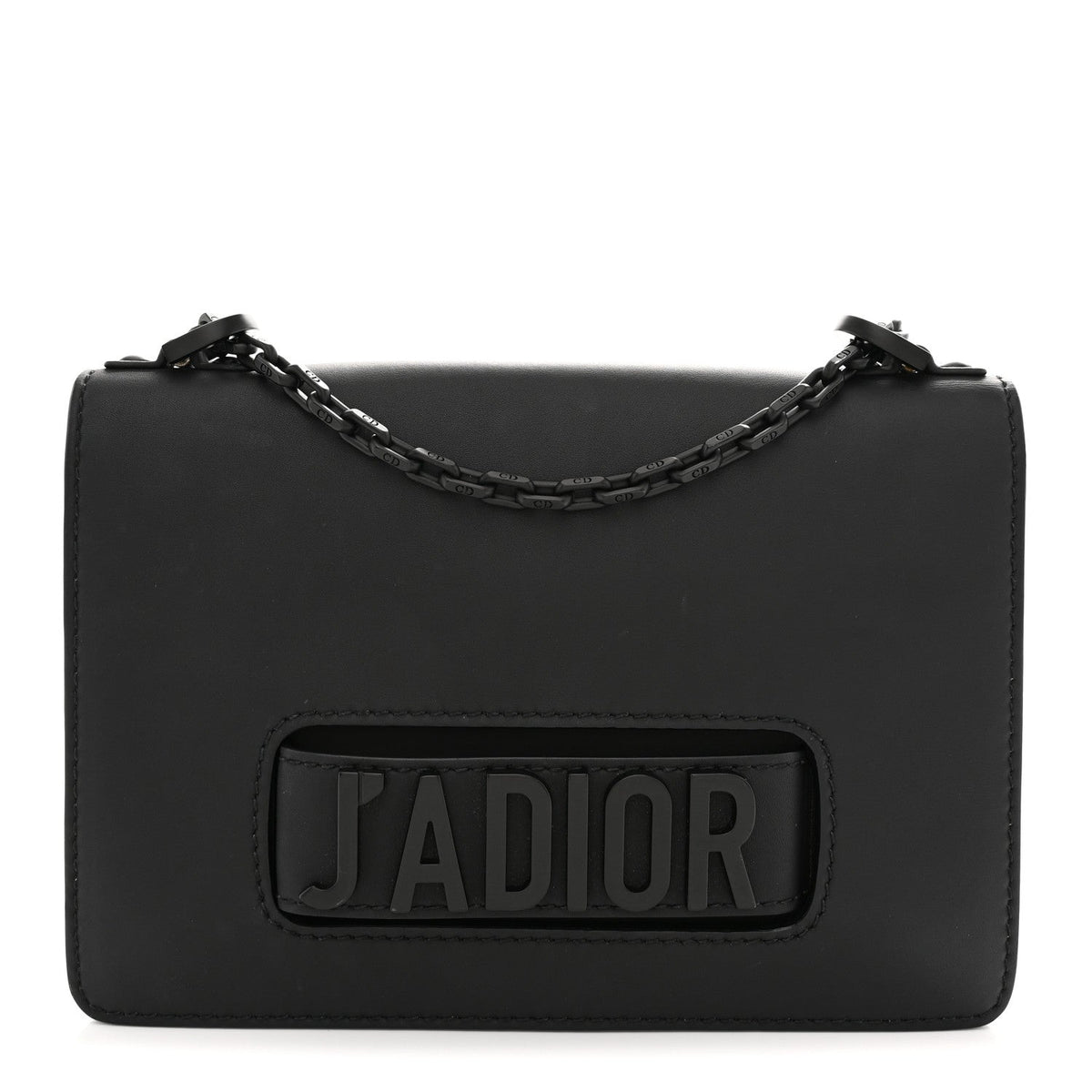 Ultra Matte Calfskin J'Adior Chain Flap Bag Black
