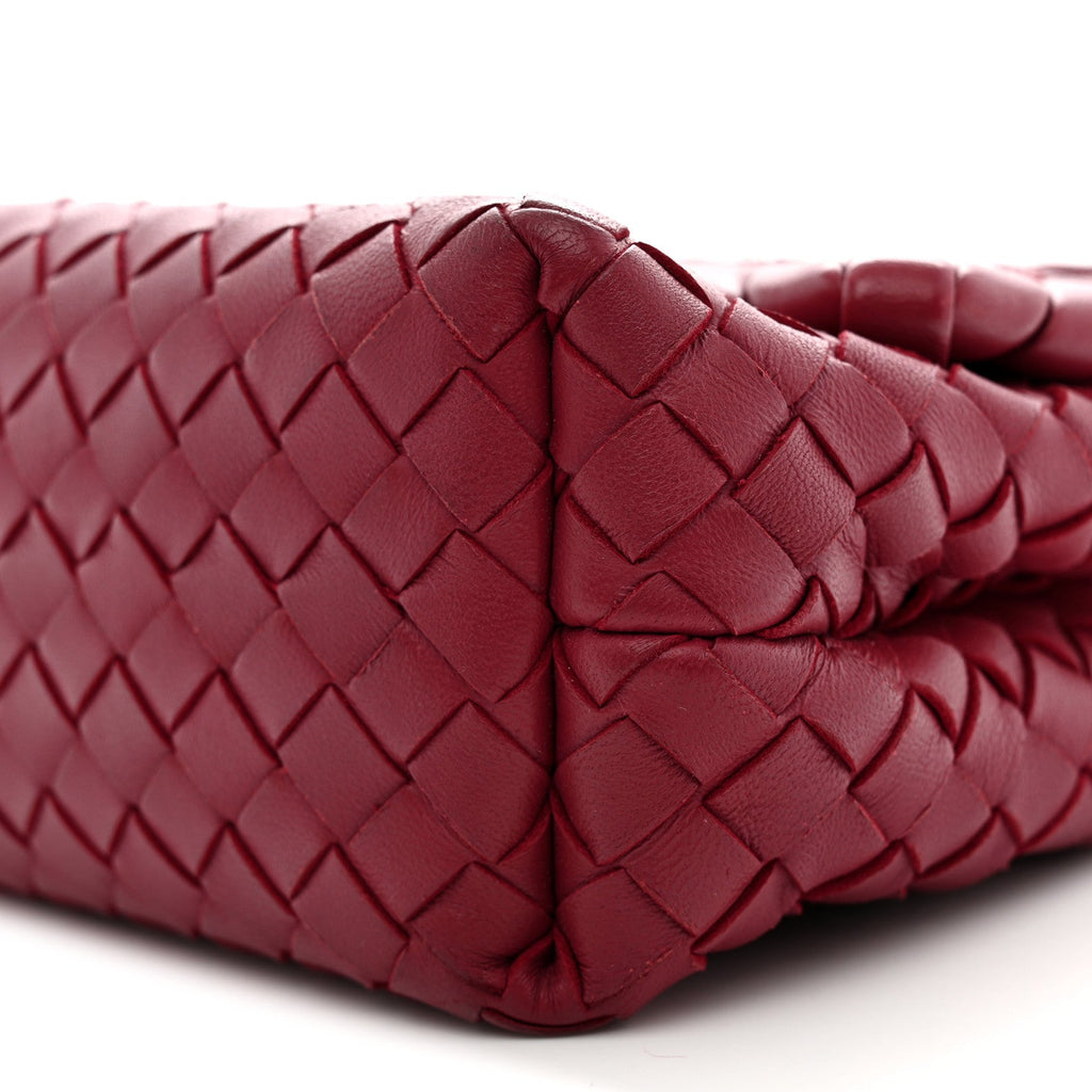Nappa Intrecciato Baby Olimpia Shoulder Bag China Red