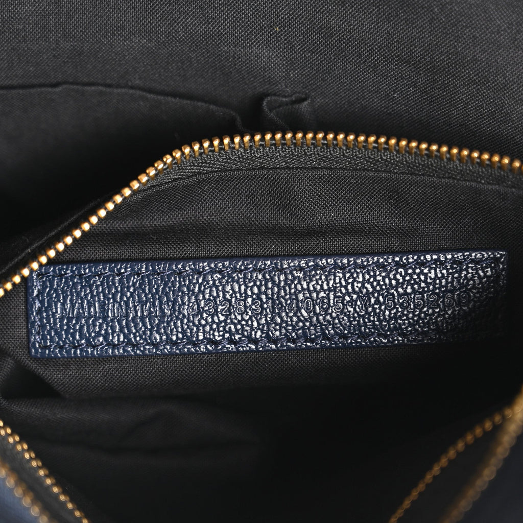 Chevre Gold Metallic Edge Hardware S City Bleu Nuit Dark Sea