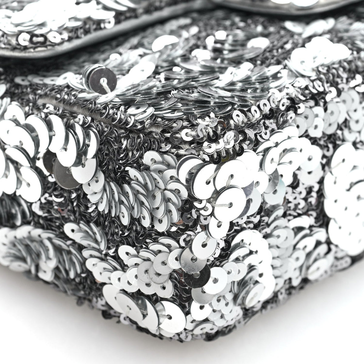 Sequin Mini Rectangular Flap Silver