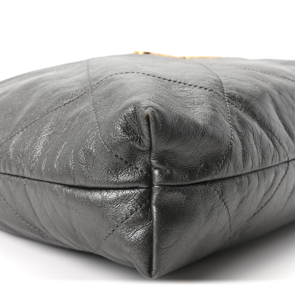 Metallic Calfskin Quilted Chanel 22 Ruthenium