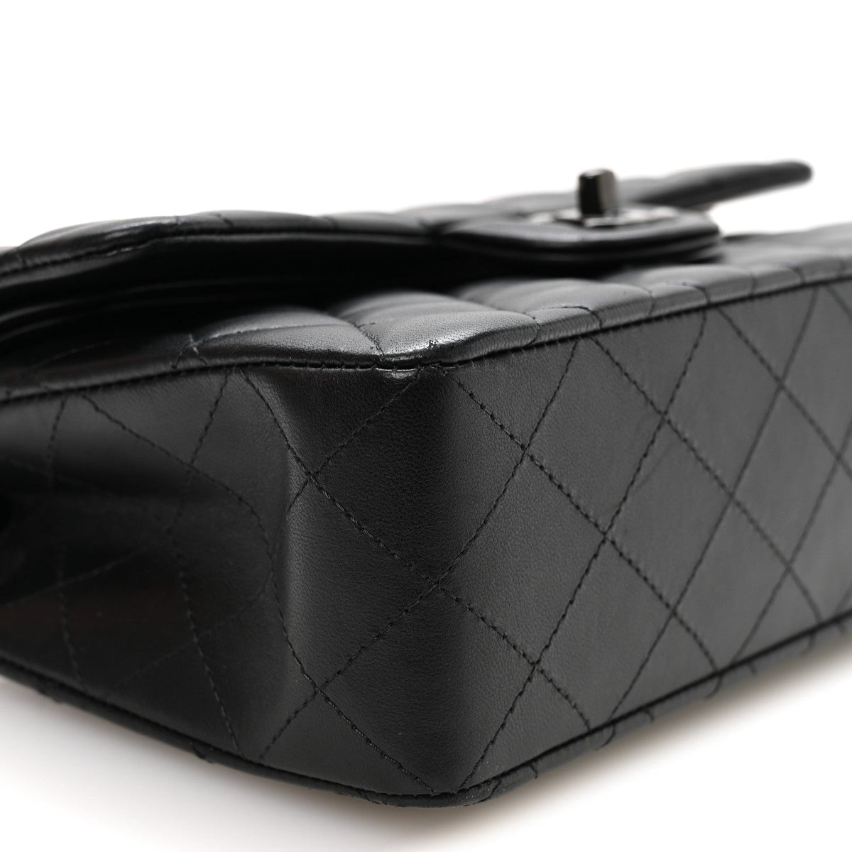Lambskin Quilted Small Double Flap So Black