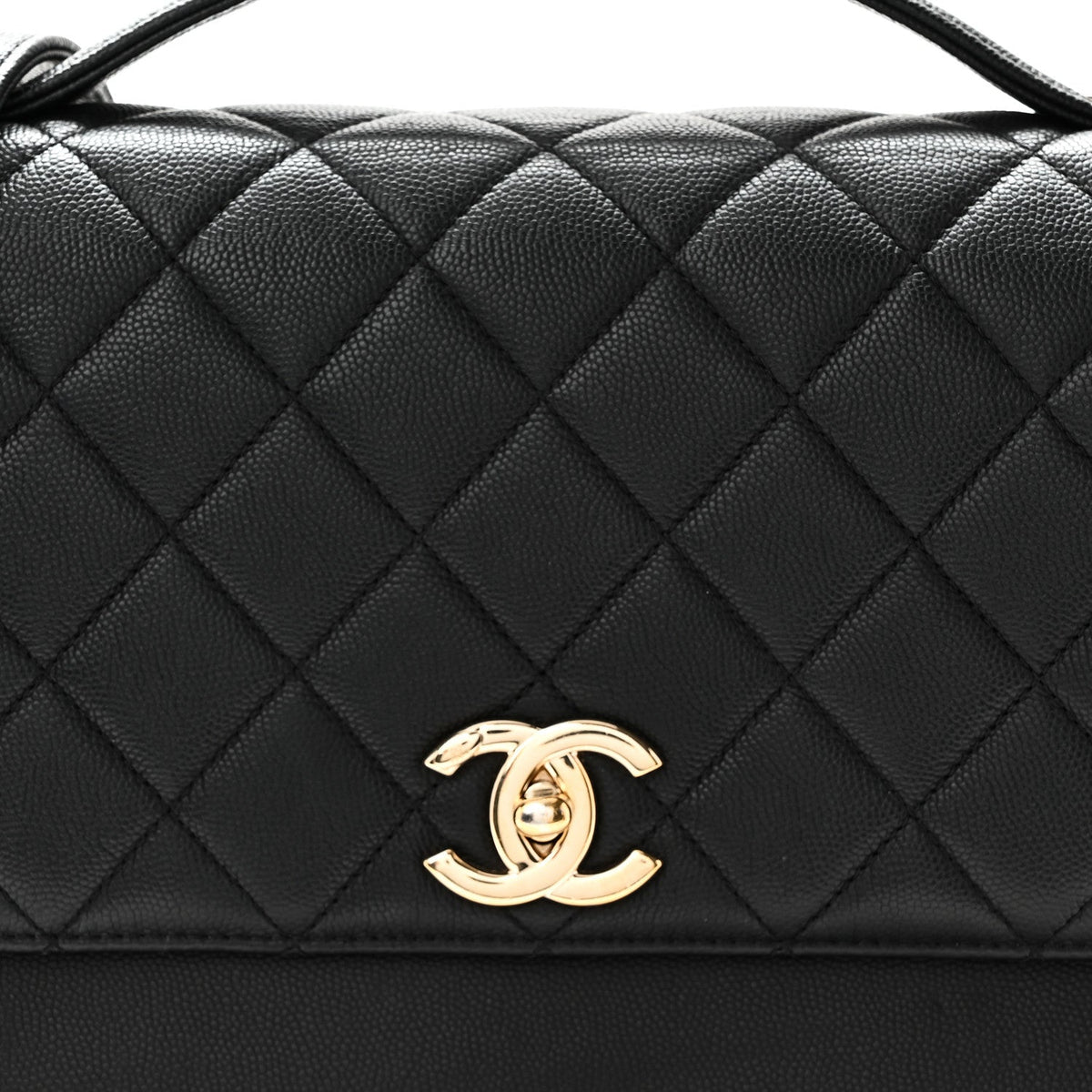 Caviar Quilted Large Business Affinity Flap Black Black