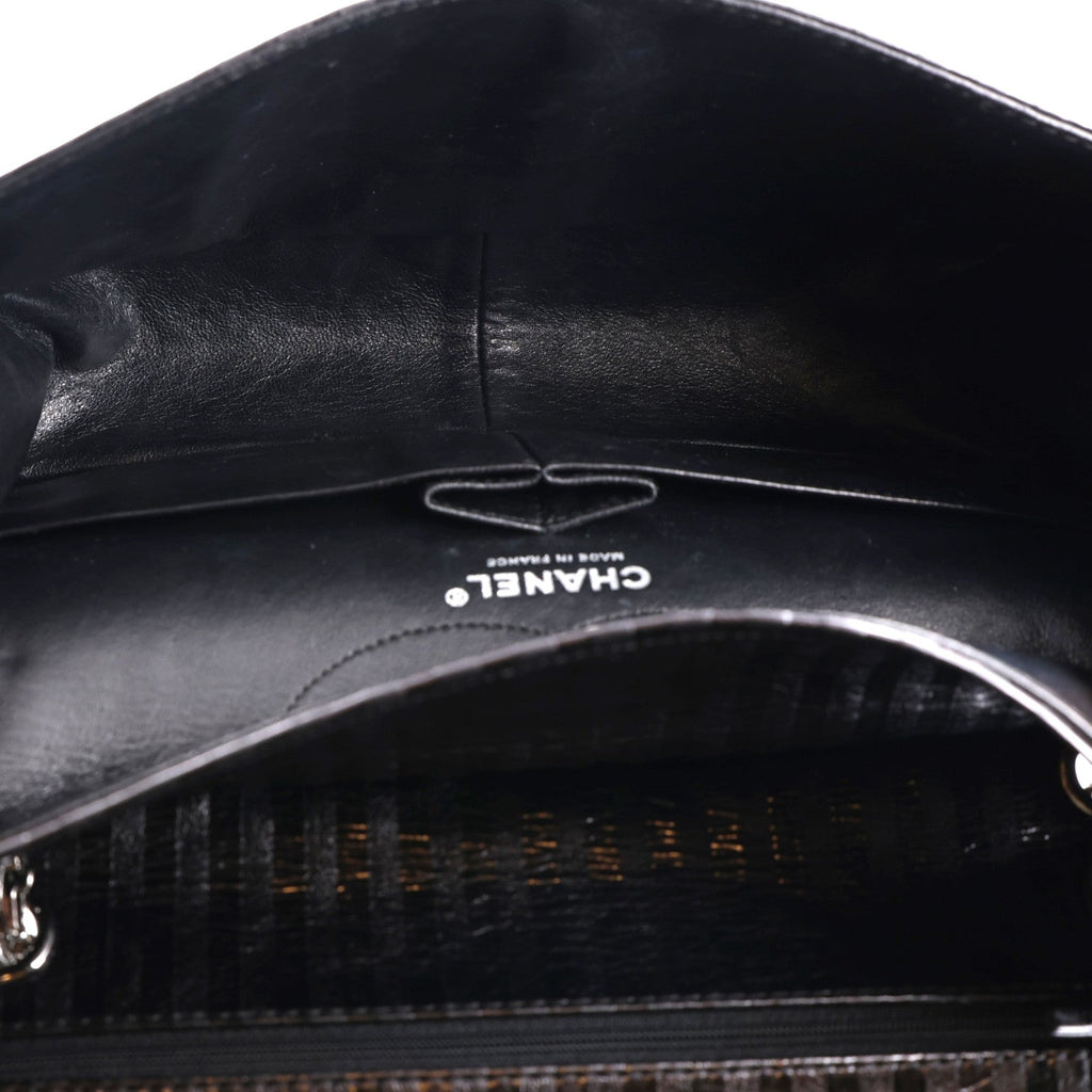 Metallic Calfskin Striped 2.55 Reissue 226 Flap Black