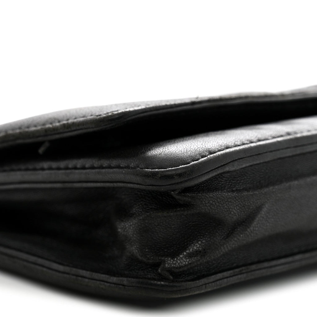 Lambskin Timeless CC Wallet On Chain WOC Black