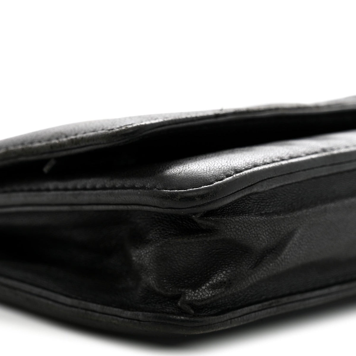 Lambskin Timeless CC Wallet On Chain WOC Black