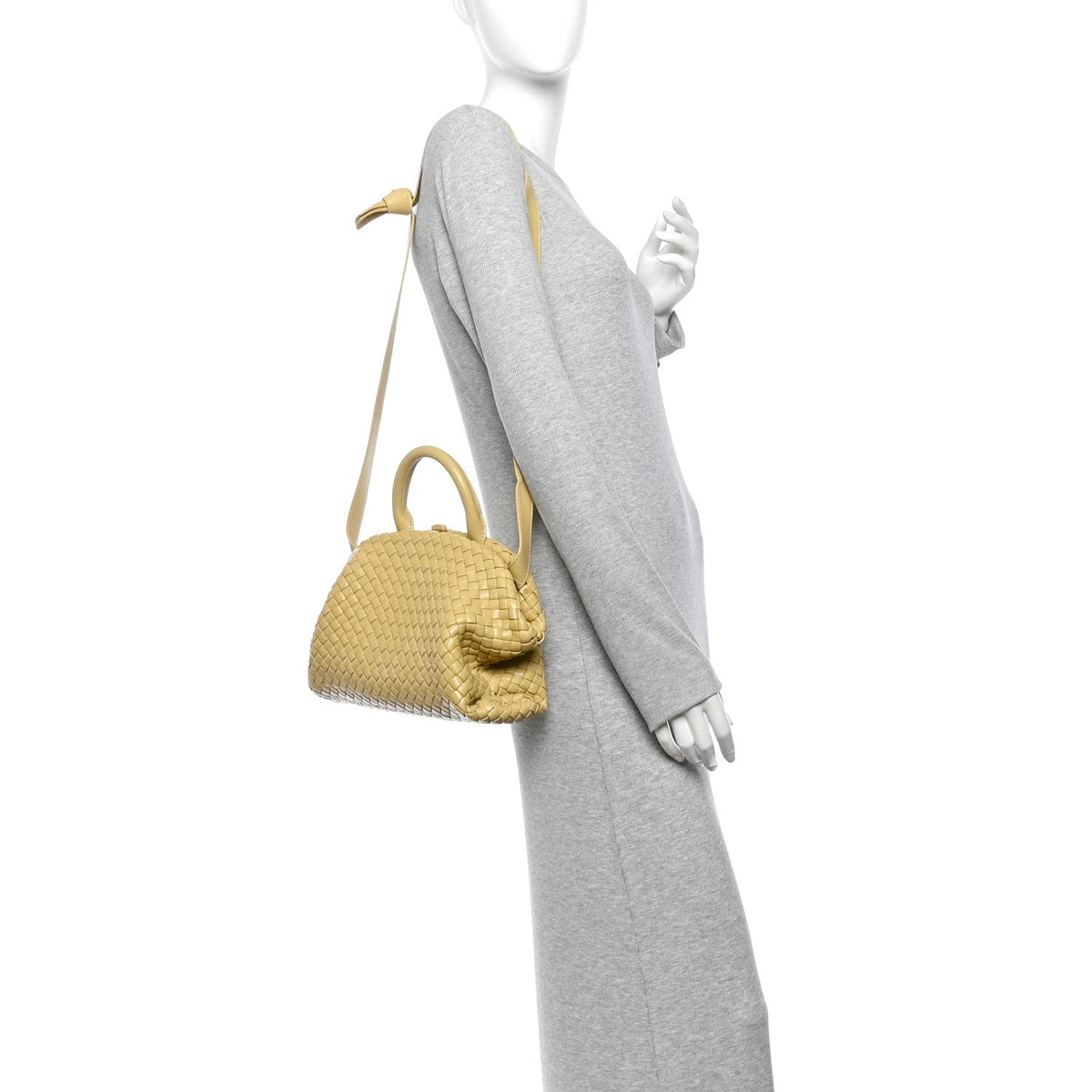 Nappa Intrecciato Padded Small The Top Handle Tote Bag Porridge