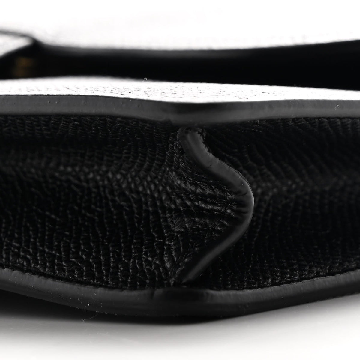 Grained Calfskin Saddle Pouch Bag Black
