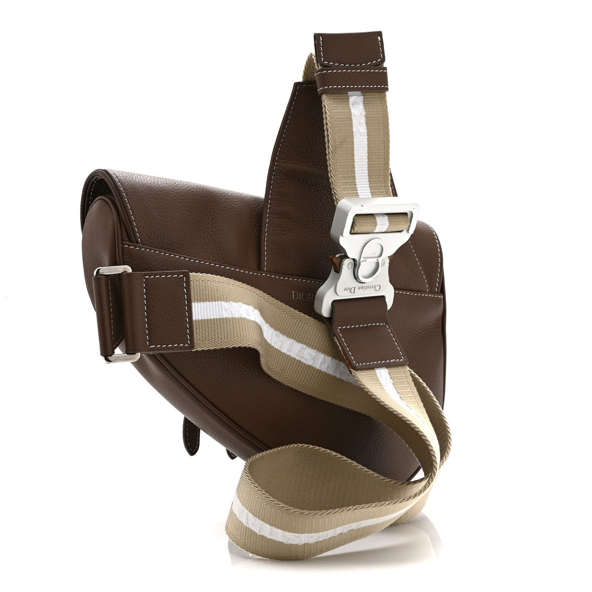 Grained Calfskin Kim Jones Saddle Bag Brown
