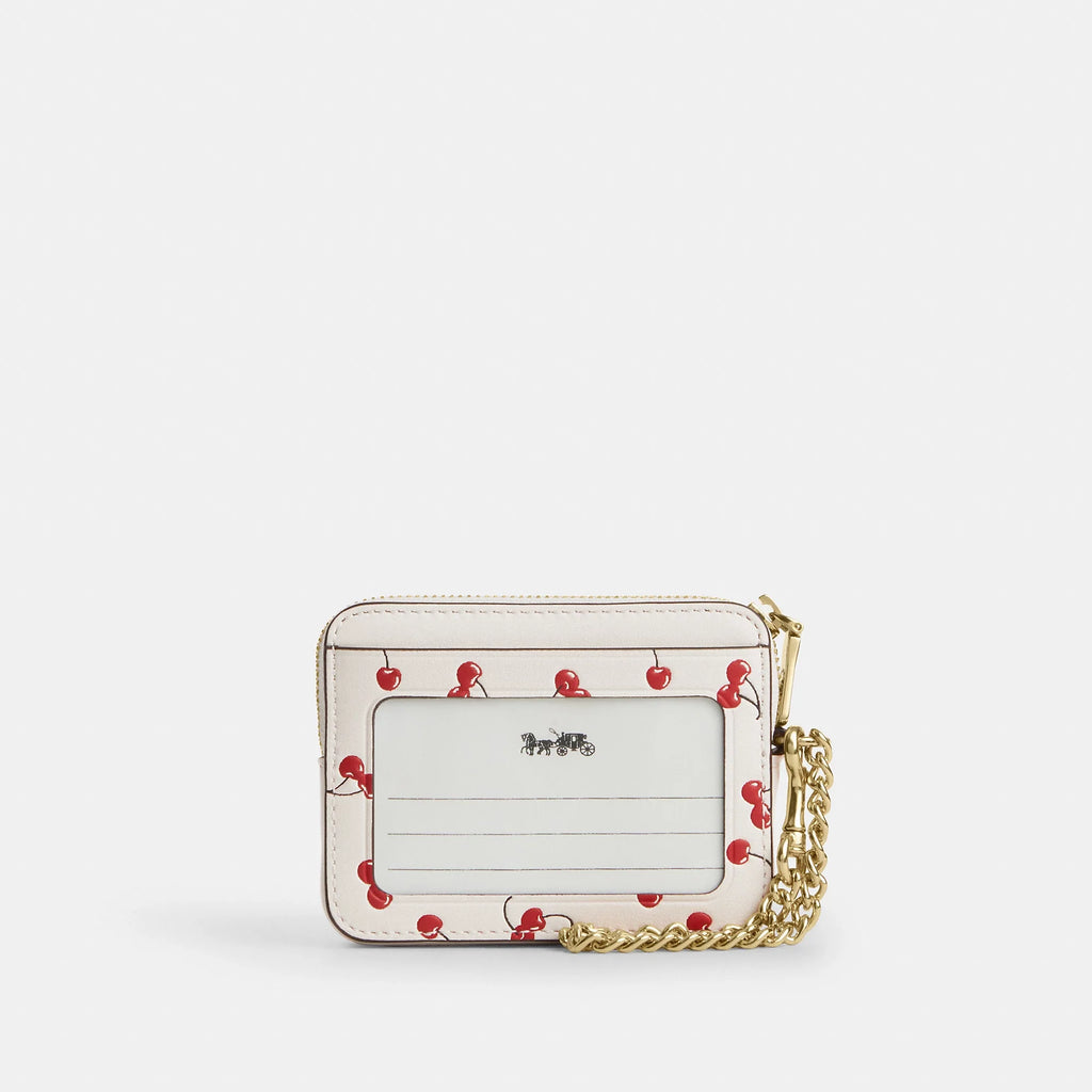 Coach Outlet Zip Card Case With Cherry Print