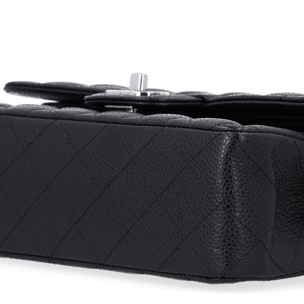 Caviar Quilted Small Double Flap Black