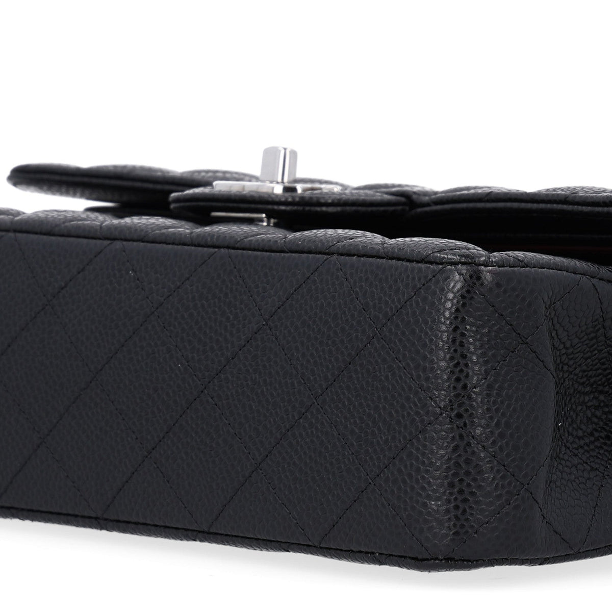 Caviar Quilted Small Double Flap Black
