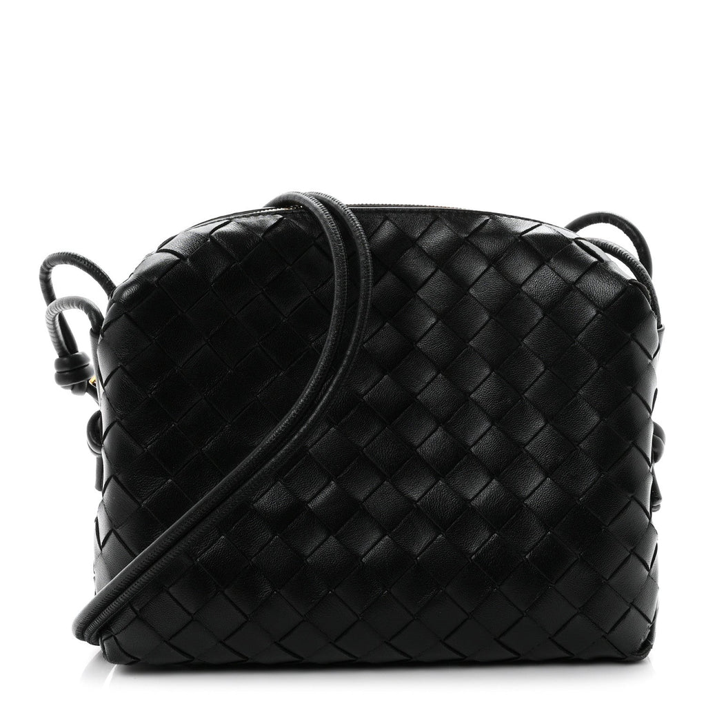 Nappa Intrecciato Small Loop Camera Bag Black