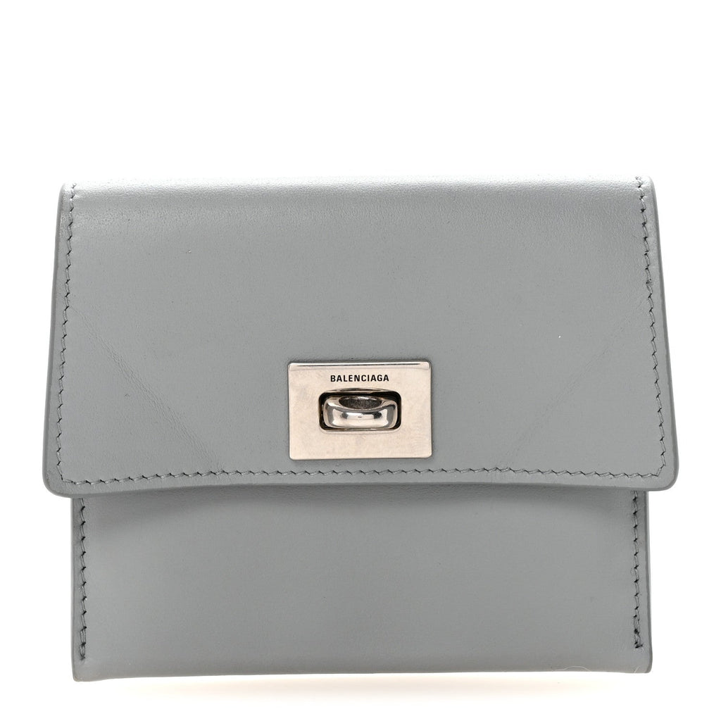 Smooth Calfskin Rodeo Flap Card Holder Cloud Grey