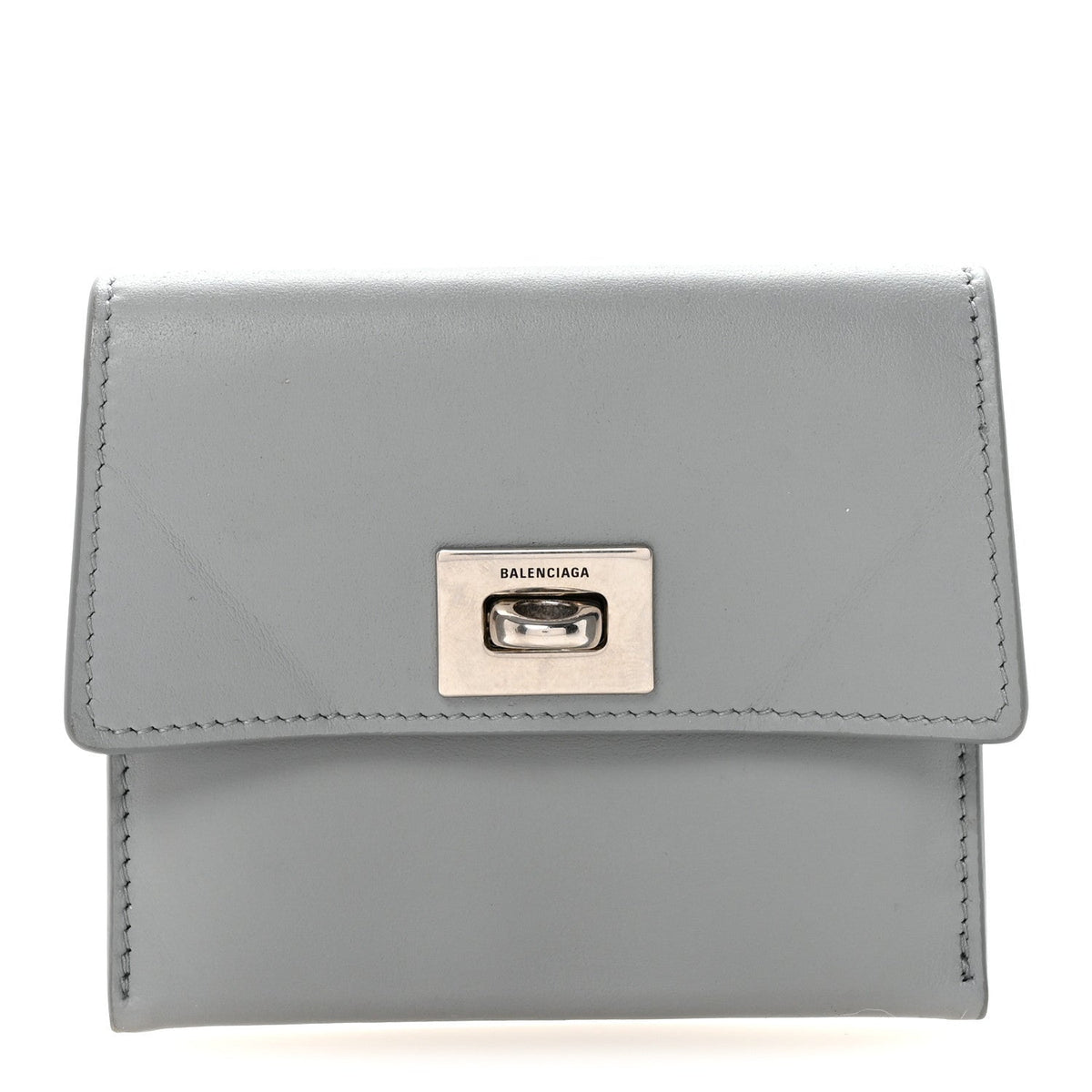 Smooth Calfskin Rodeo Flap Card Holder Cloud Grey