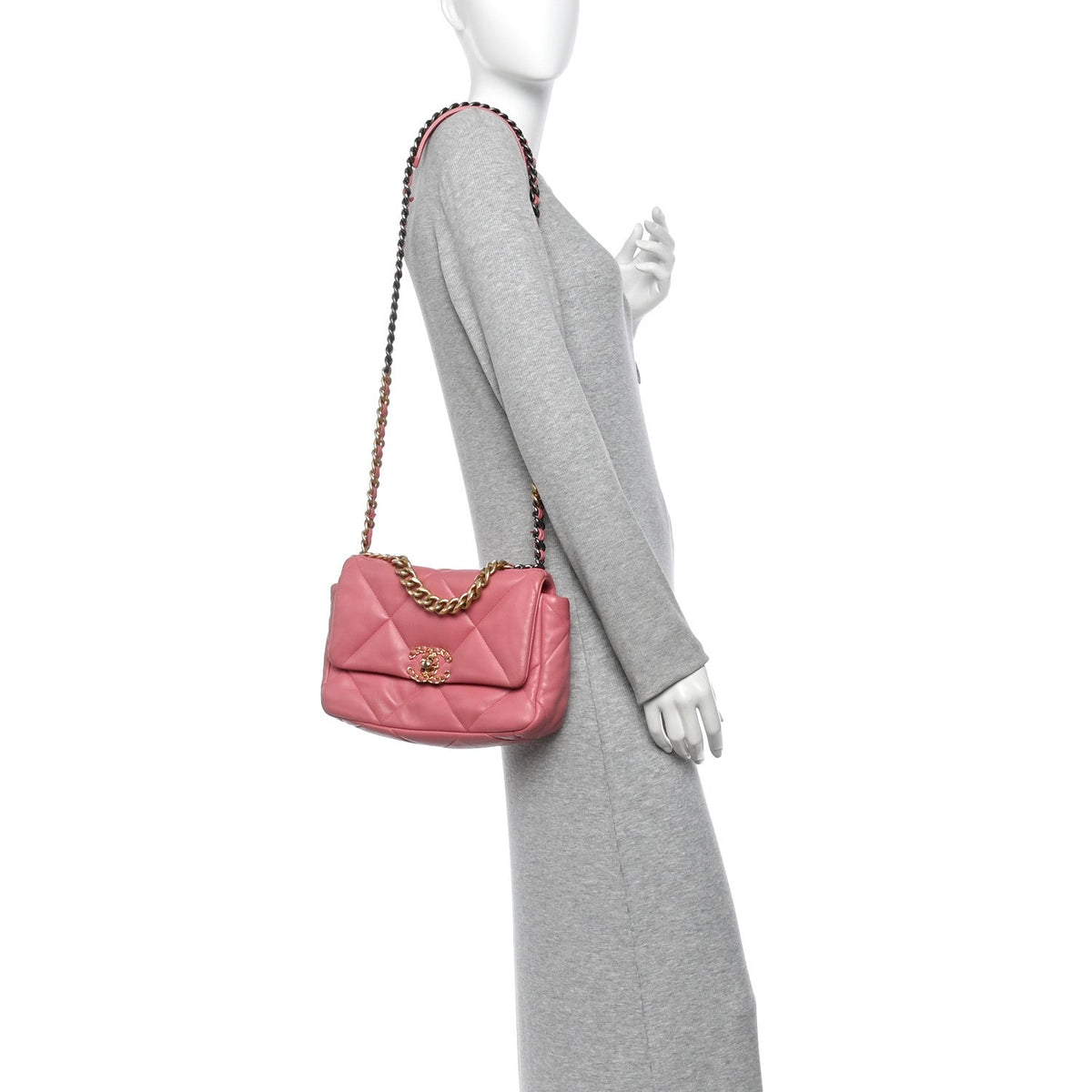 Lambskin Quilted Medium Chanel 19 Flap Pink