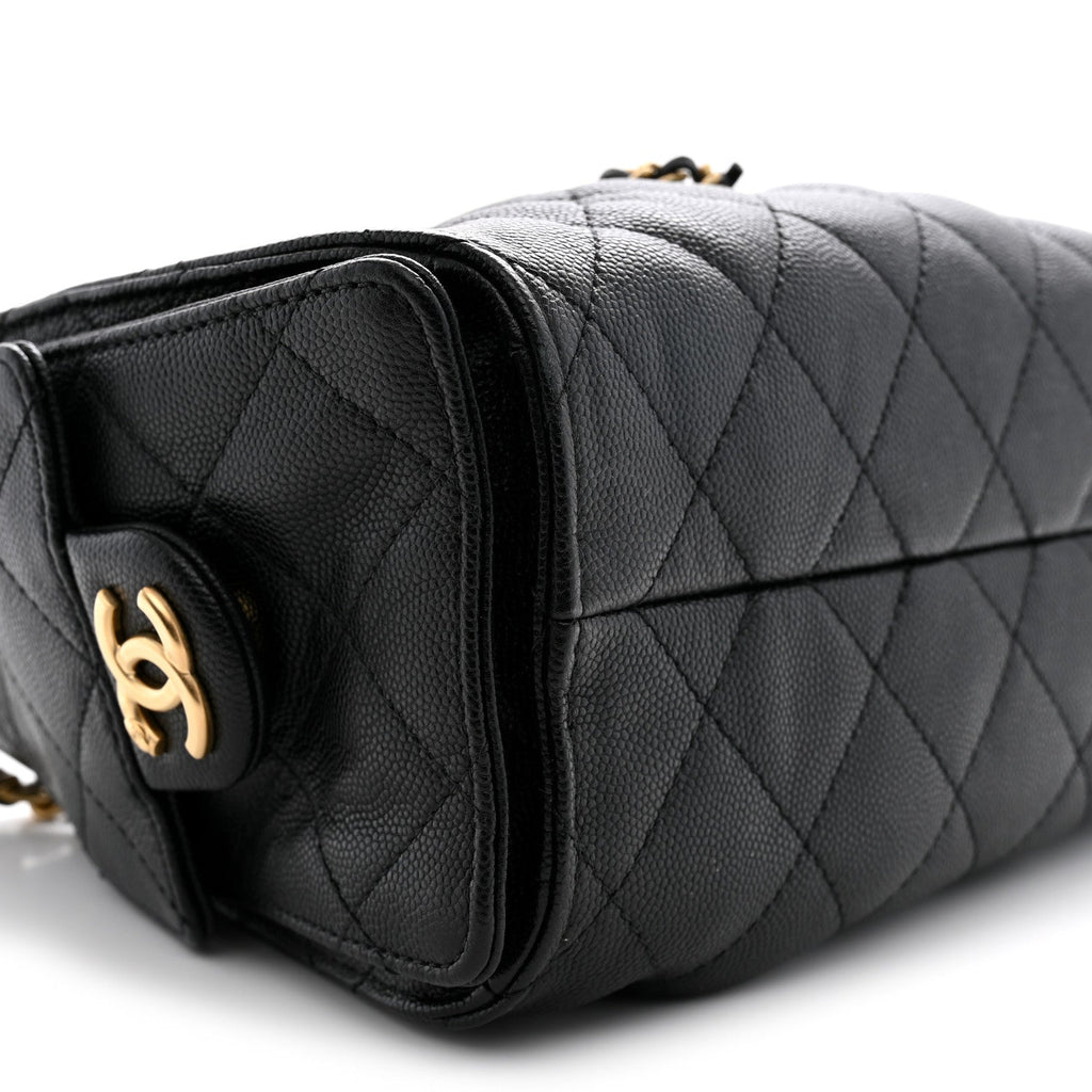 Caviar Quilted Mini Chanel 25 Handbag Black