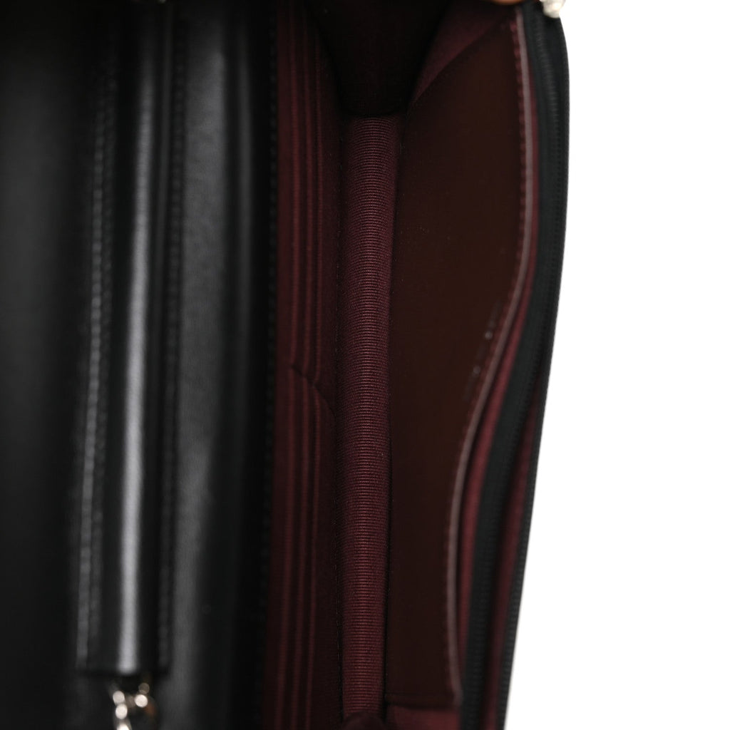 Lambskin Quilted Wallet On Chain WOC Black