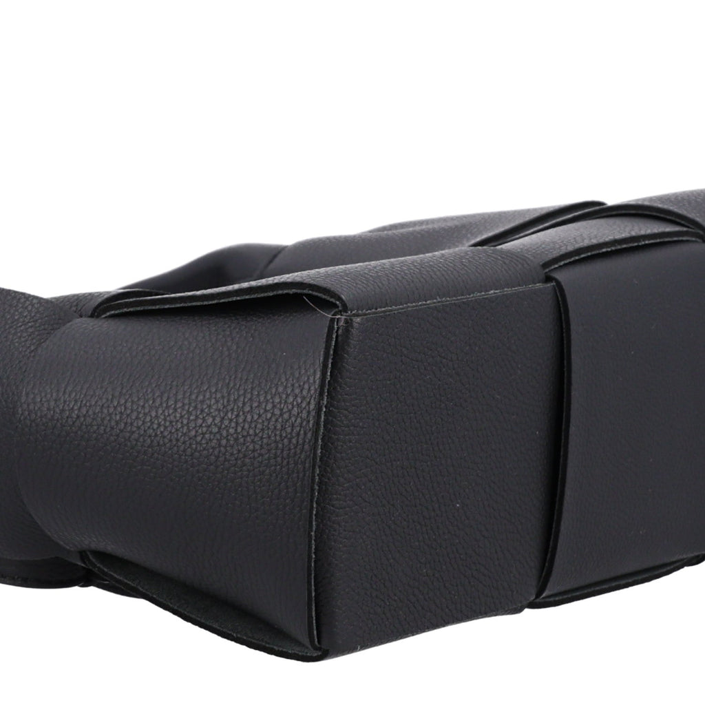 Grained Calfskin Intrecciato Mini Arco Tote Black