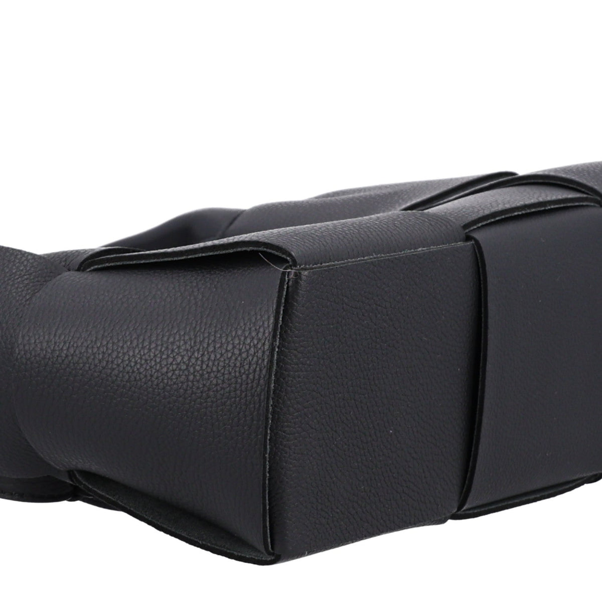 Grained Calfskin Intrecciato Mini Arco Tote Black