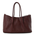 Calfskin Intrecciato Pinacoteca Reversible Tote Madder Brown Lunar
