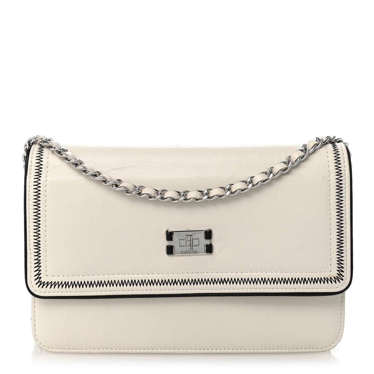 Lambskin Reissue Wallet On Chain WOC White