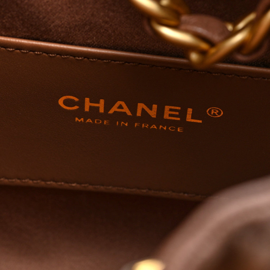 Caviar Quilted Small Chanel 25 Handbag Brown