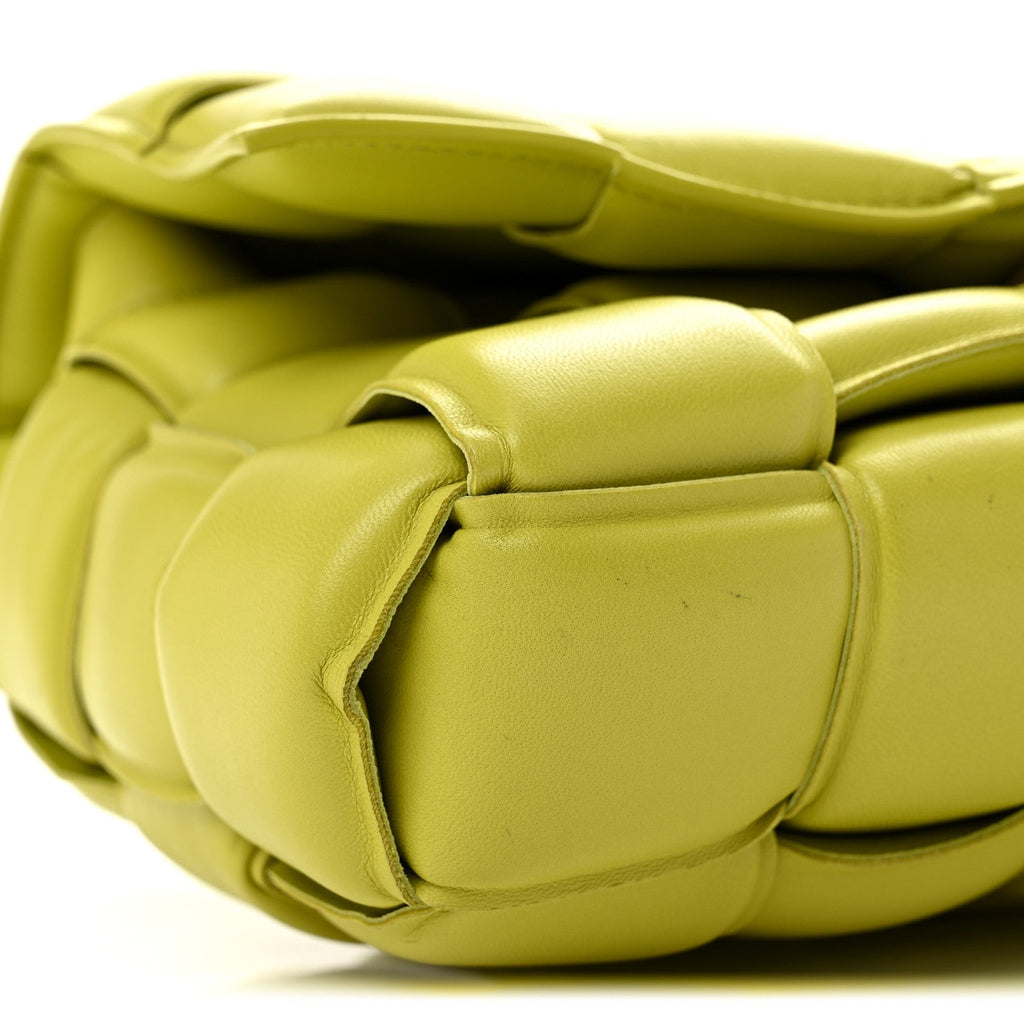 Nappa Maxi Intreccio Padded Cassette Crossbody Bag Lime