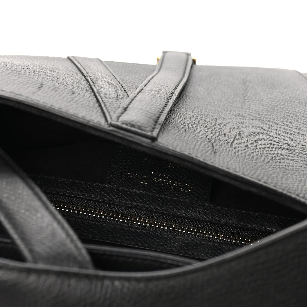 Grained Calfskin Saddle Bag Black