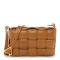 Nappa Maxi Intreccio Padded Cassette Crossbody Bag Caramel