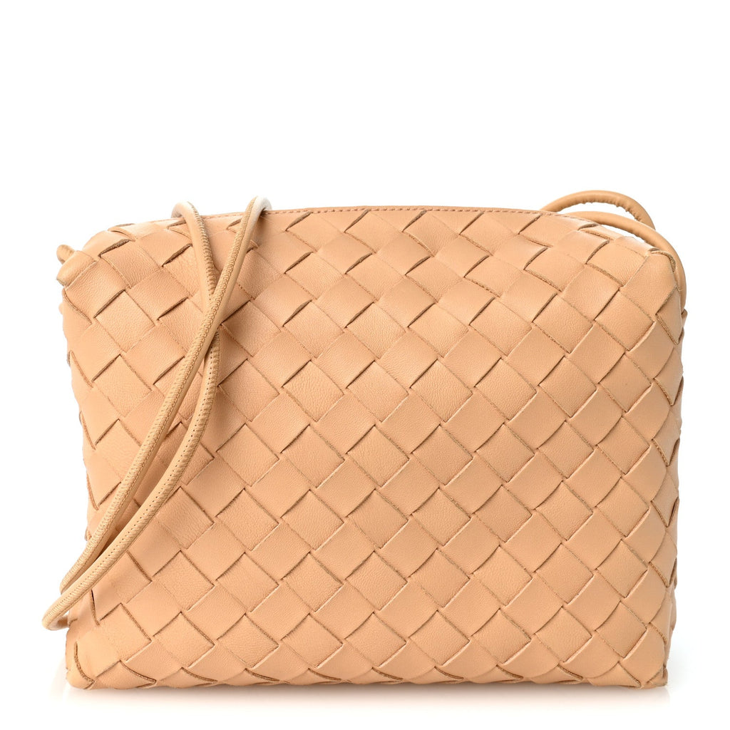 Nappa Intrecciato Small Loop Camera Bag Almond