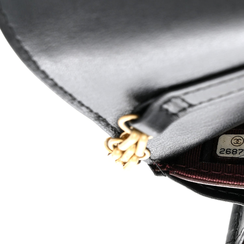 Aged Calfskin Quilted 2.55 Reissue Clutch With Chain Black