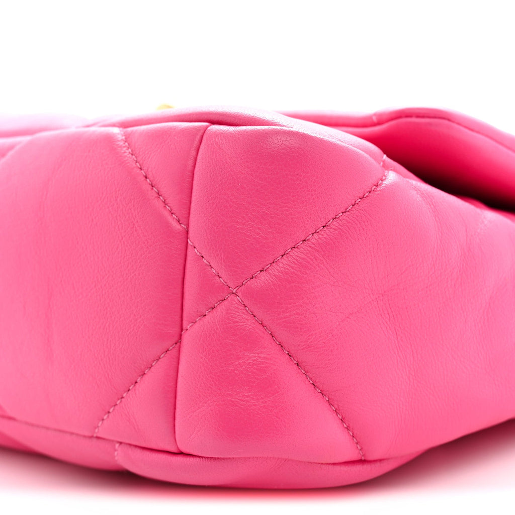 Lambskin Quilted Medium Chanel 19 Flap Dark Pink