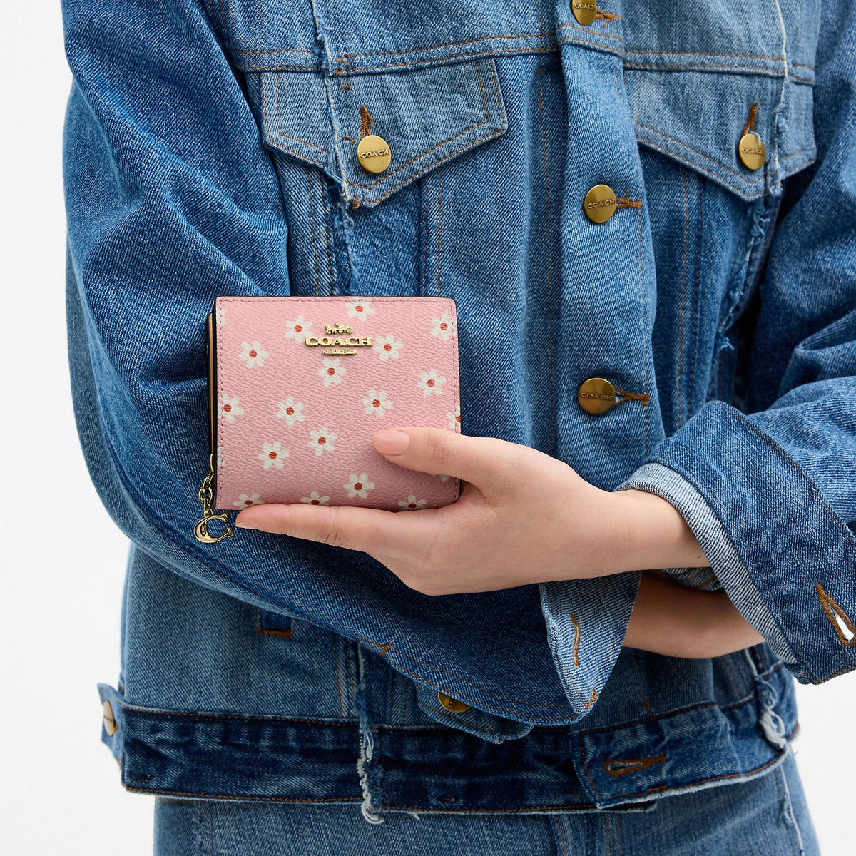 Coach Outlet Snap Wallet With Floral Print