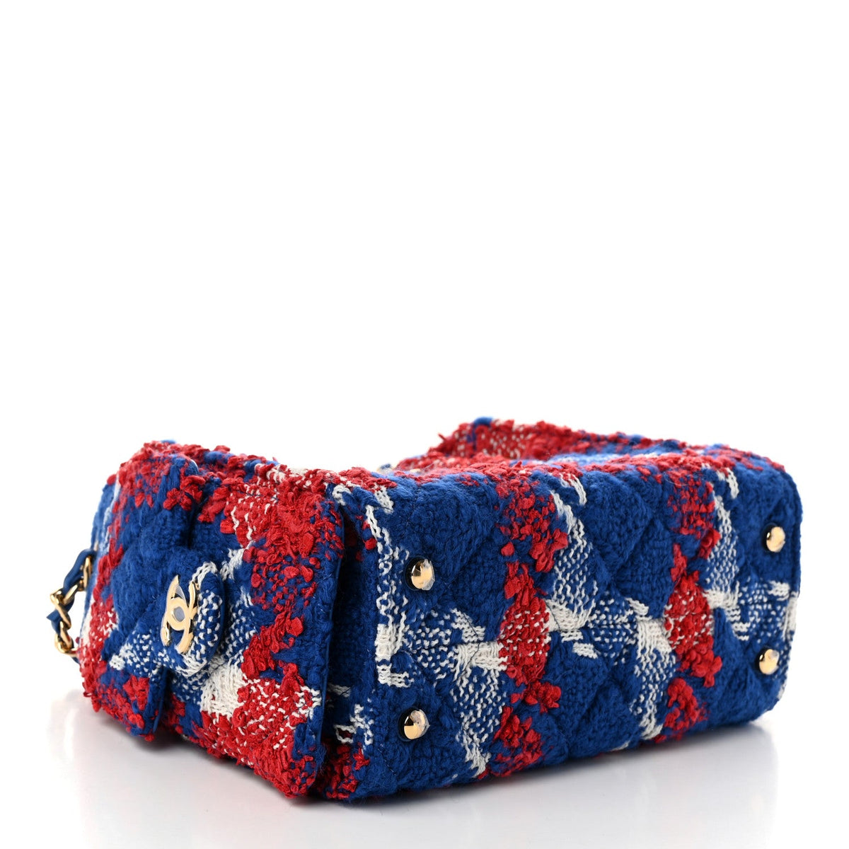 Tweed Quilted Mini Chanel 25 Handbag Red White Blue