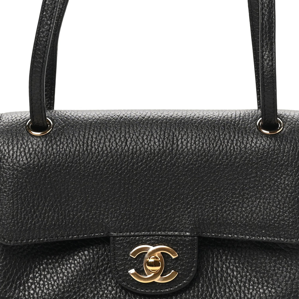 Grained Calfskin Mini Souplissimo Maxi Flap Black